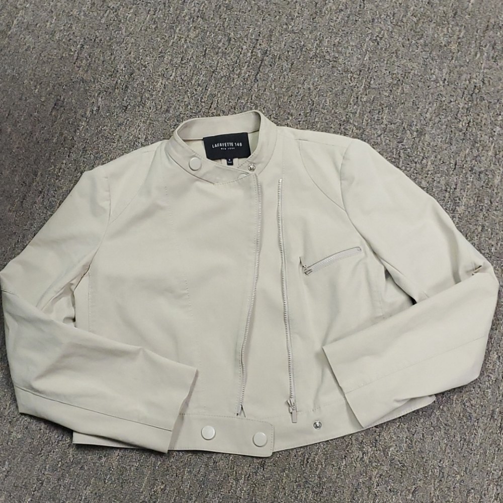 Lafayette 148 cropped khaki jacket